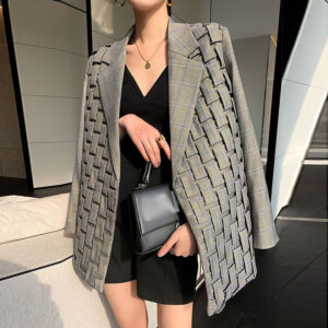 Women's Retro Plaid Suit Jacket