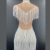 New Lady Wind Goddess Tassel Hanging Neck Dress Heavy Industry Nail Beads Hot Drill Luxury Design - Image 6