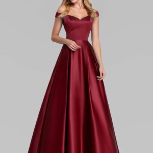 V-neck Solid Color Long Vintage Gown Dress