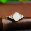 Adjustable Moonstone jade Ring with 925 silver - Image 3