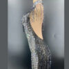 New Lady Wind Goddess Tassel Hanging Neck Dress Heavy Industry Nail Beads Hot Drill Luxury Design - Image 4