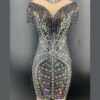 New Lady Wind Goddess Tassel Hanging Neck Dress Heavy Industry Nail Beads Hot Drill Luxury Design - Image 2