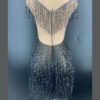 New Lady Wind Goddess Tassel Hanging Neck Dress Heavy Industry Nail Beads Hot Drill Luxury Design - Image 3