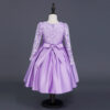 Carisa Europe and America autumn and winter children's dress princess dress long sleeve flower girl dress female purple lace costumes wholesale - Image 4
