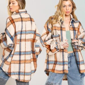 Heavy Contrast Plaid Jacket In Winter