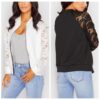 Women Bomber Jacket With Lace - Image 5